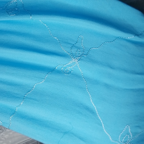 2/$25 Ocean Blue Island Planet Miami Beach Floral Embroidered Culottes SzXL - Picture 4 of 9